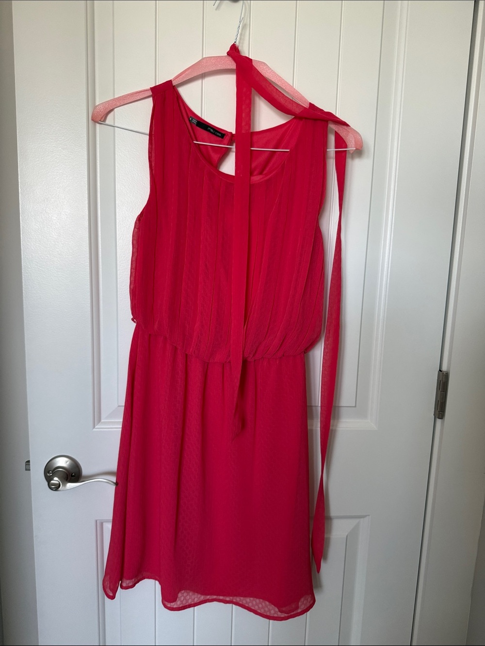 Maurices One-Shoulder Coral Chiffon Dress